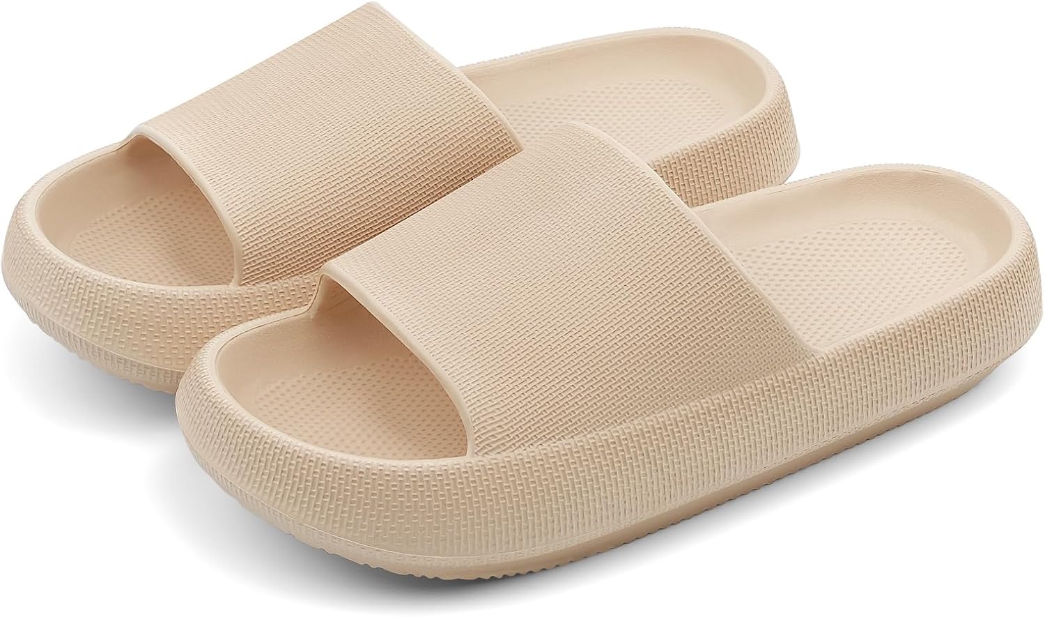 

Тапочки-подушки JENN ARDOR для женщин и мужчин - сверхмягкая толстоподошвенная нескользящая обувь, открытый носок, «облачные» сандалии для дома, ванной, пляжа и спа, хаки