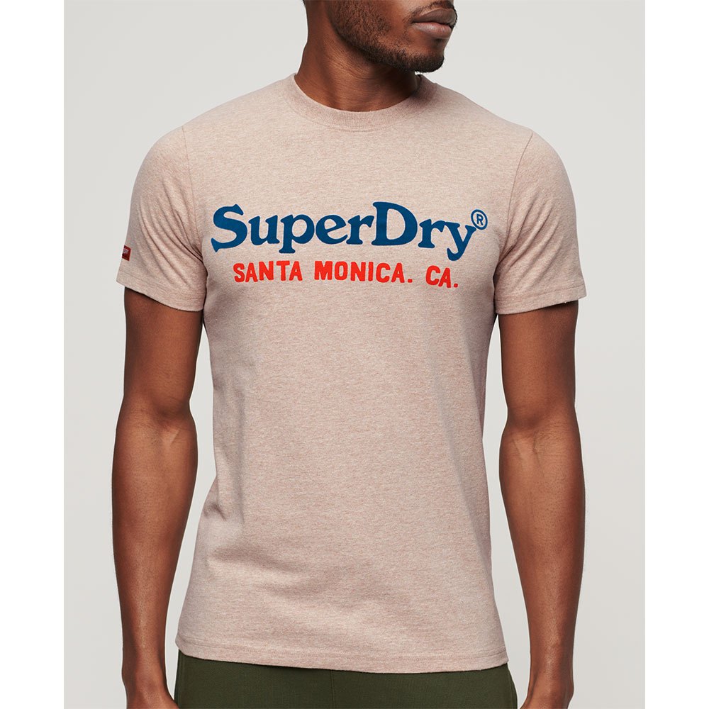 

Футболка с коротким рукавом Superdry Venue Duo Logo, бежевый