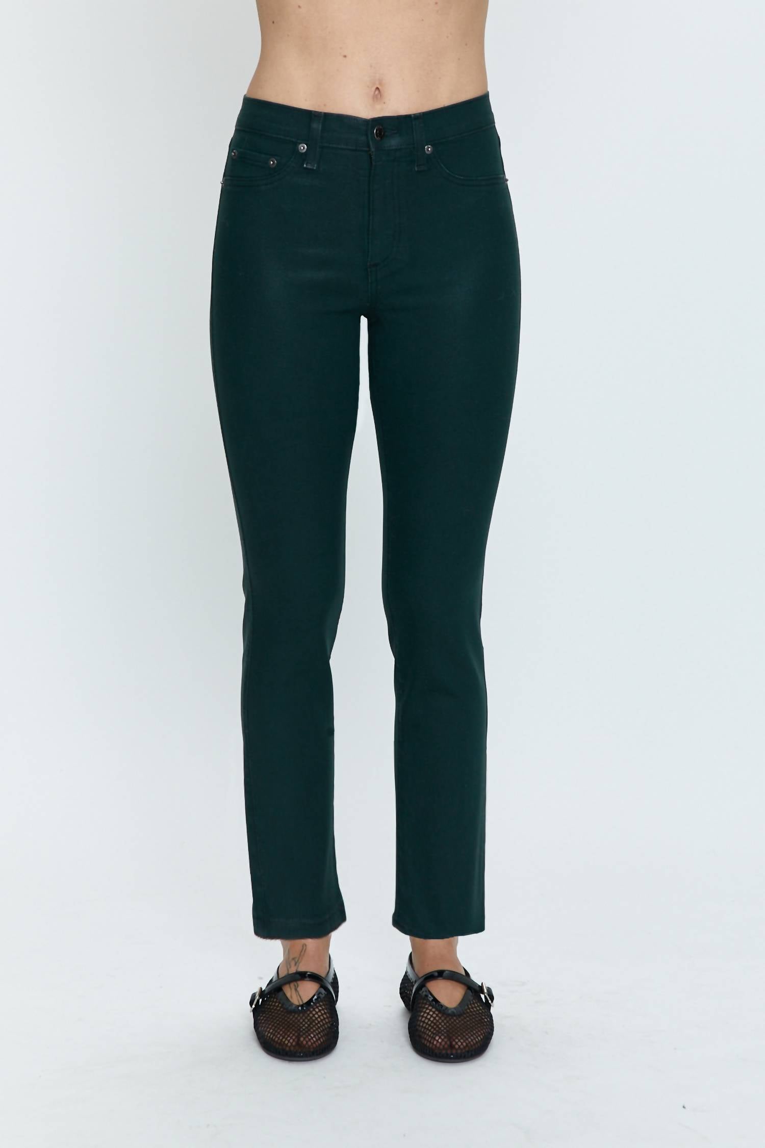 

Джинсы-сигареты Monroe High Rise Crop из сосны с покрытием PISTOLA, цвет coated pine