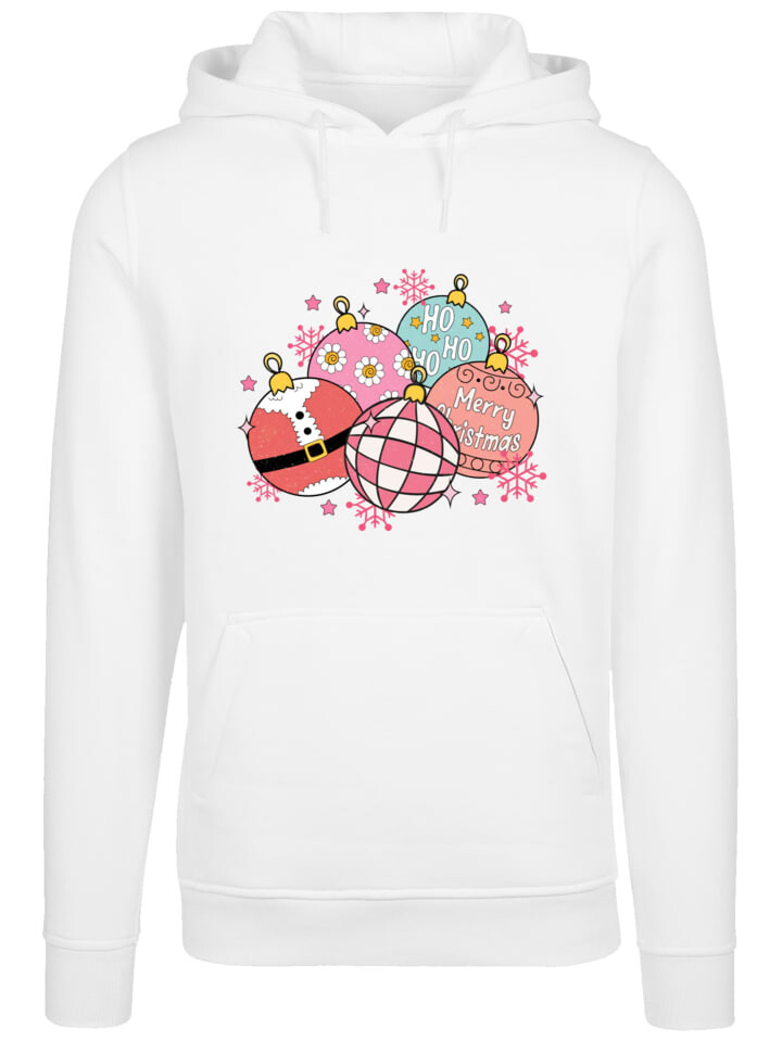 

Пуловер F4NT4STIC Hoodie Pink Cute Christmas Tree Balls, белый