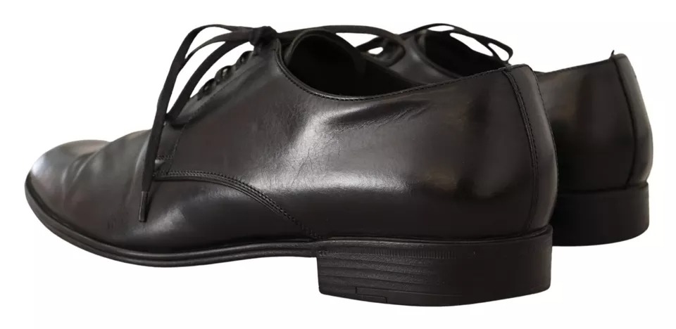 Черные кожаные туфли-дерби Dolce & Gabbana, черный — фото 4
