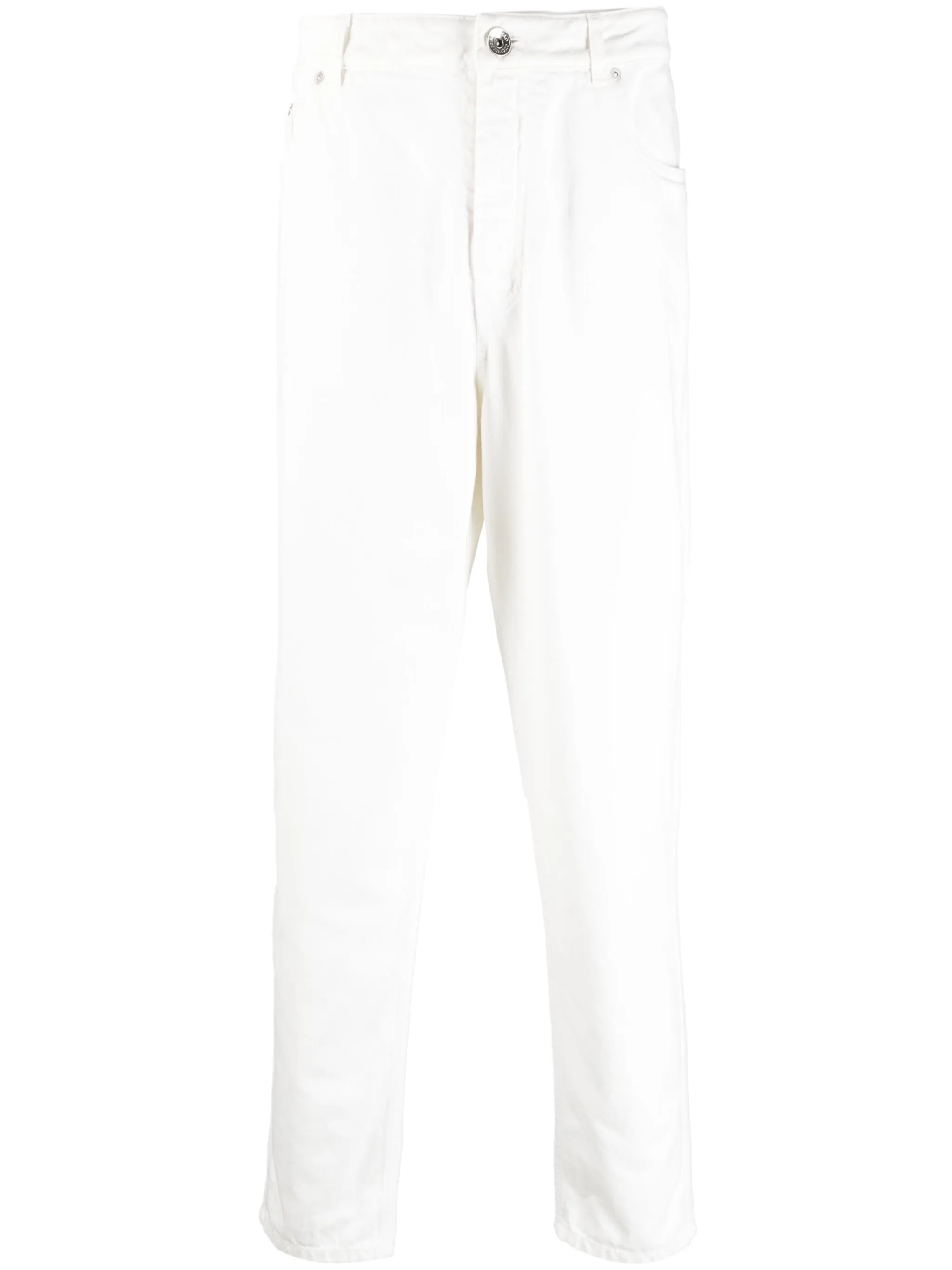 

Прямые джинсы с вышитым логотипом Brunello Cucinelli, белый