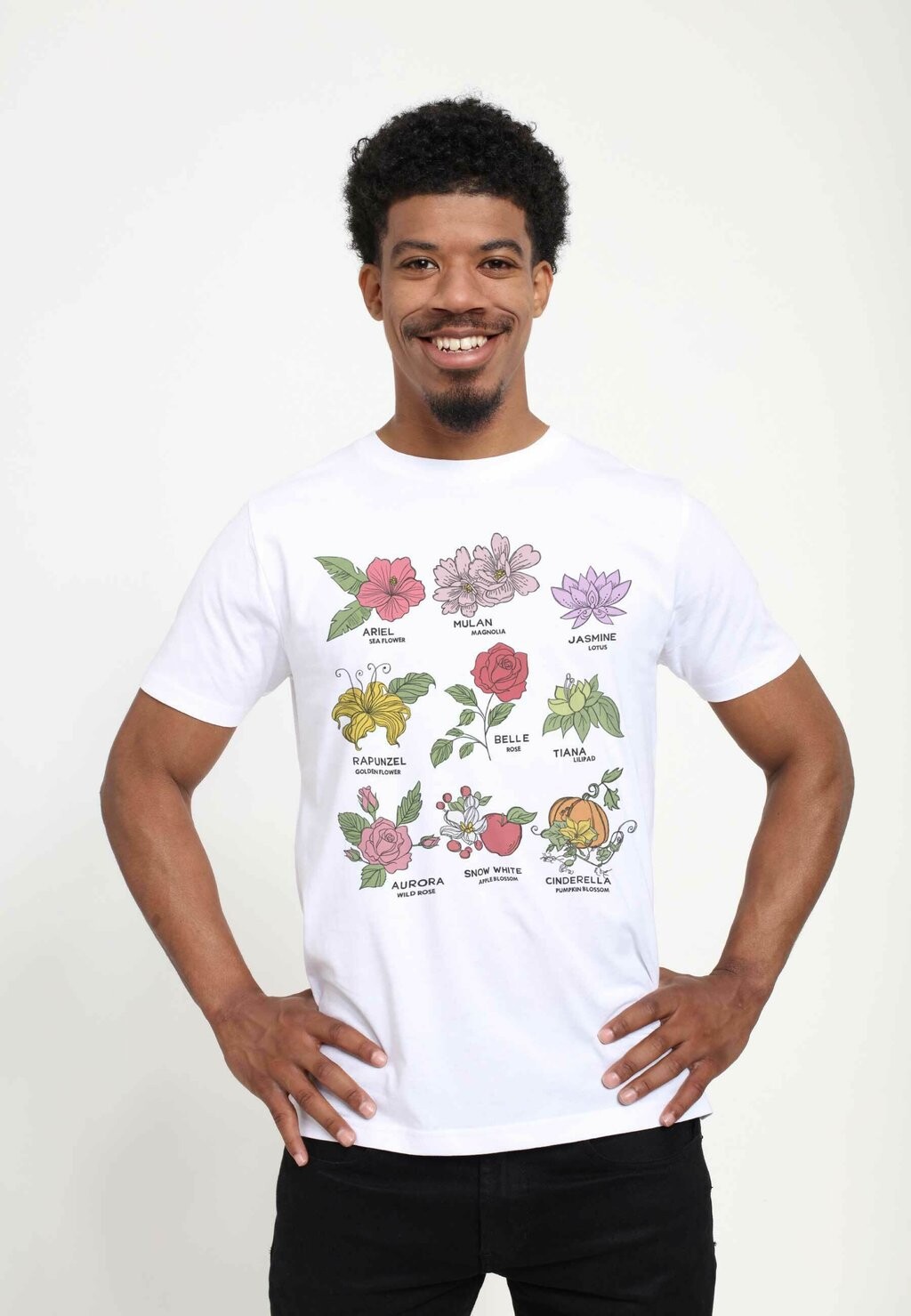 

Футболка с принтом DISNEY PRINCESSES PRINCESS FLOWERS UNISEX Henry Tiger, белый