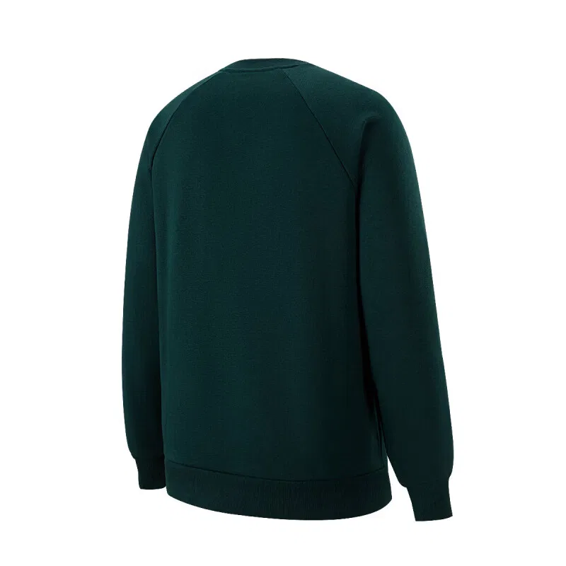 Свитшот мужской темно-зеленый crew neck moderate Adidas, Dark Green — фото 3