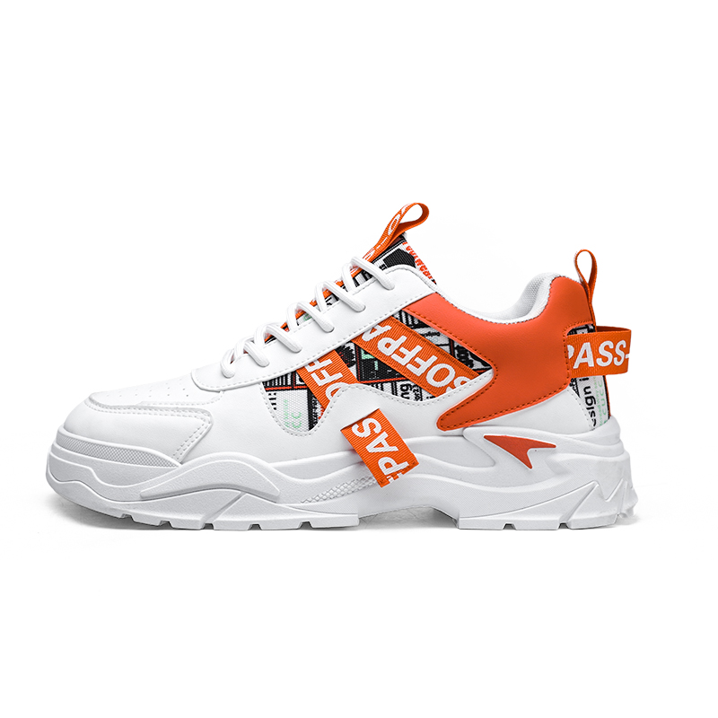 

Мужские повседневные туфли Low top EGCHI, белый оранжевый