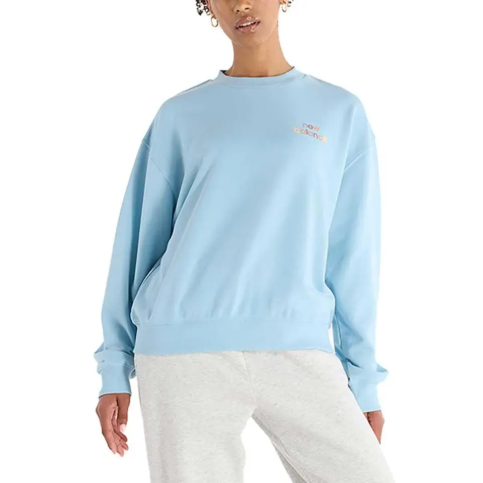 

New Balance Френч тери свитшот женский blue, Синий, New Balance Френч тери свитшот женский blue