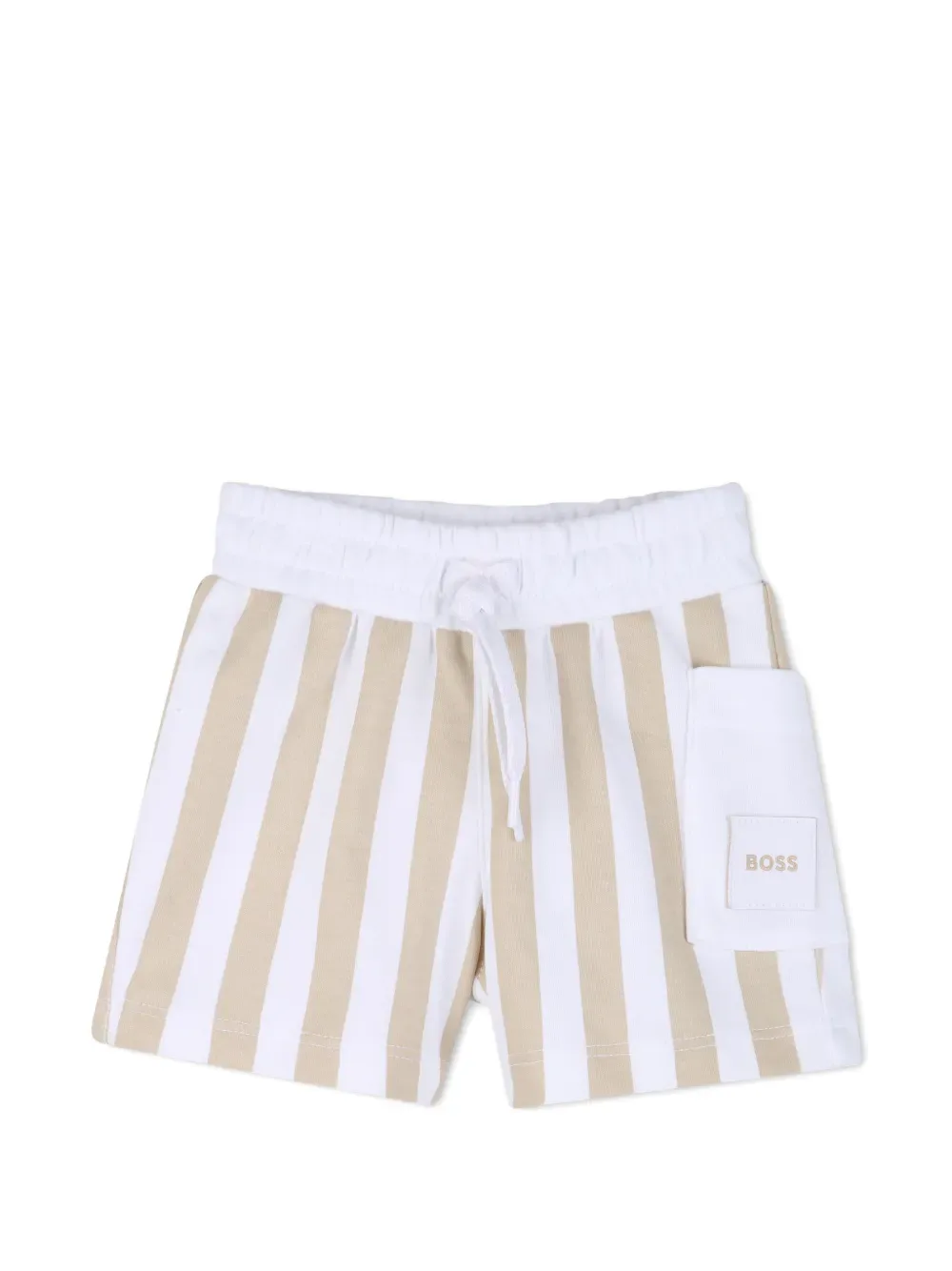 Комплект из топа и шортов в полоску BOSS Kidswear, белый — фото 4