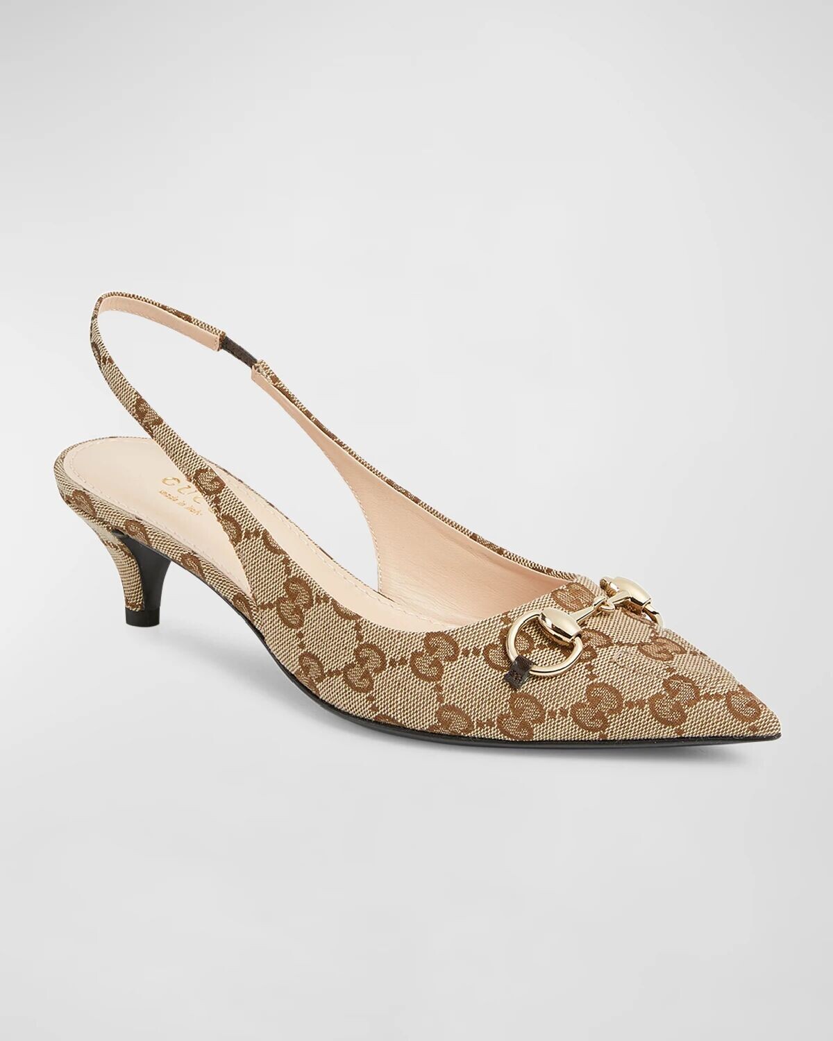 Туфли-лодочки Erin с узором GG и пяткой на пятке Gucci, цвет Beige Ebony — фото 2
