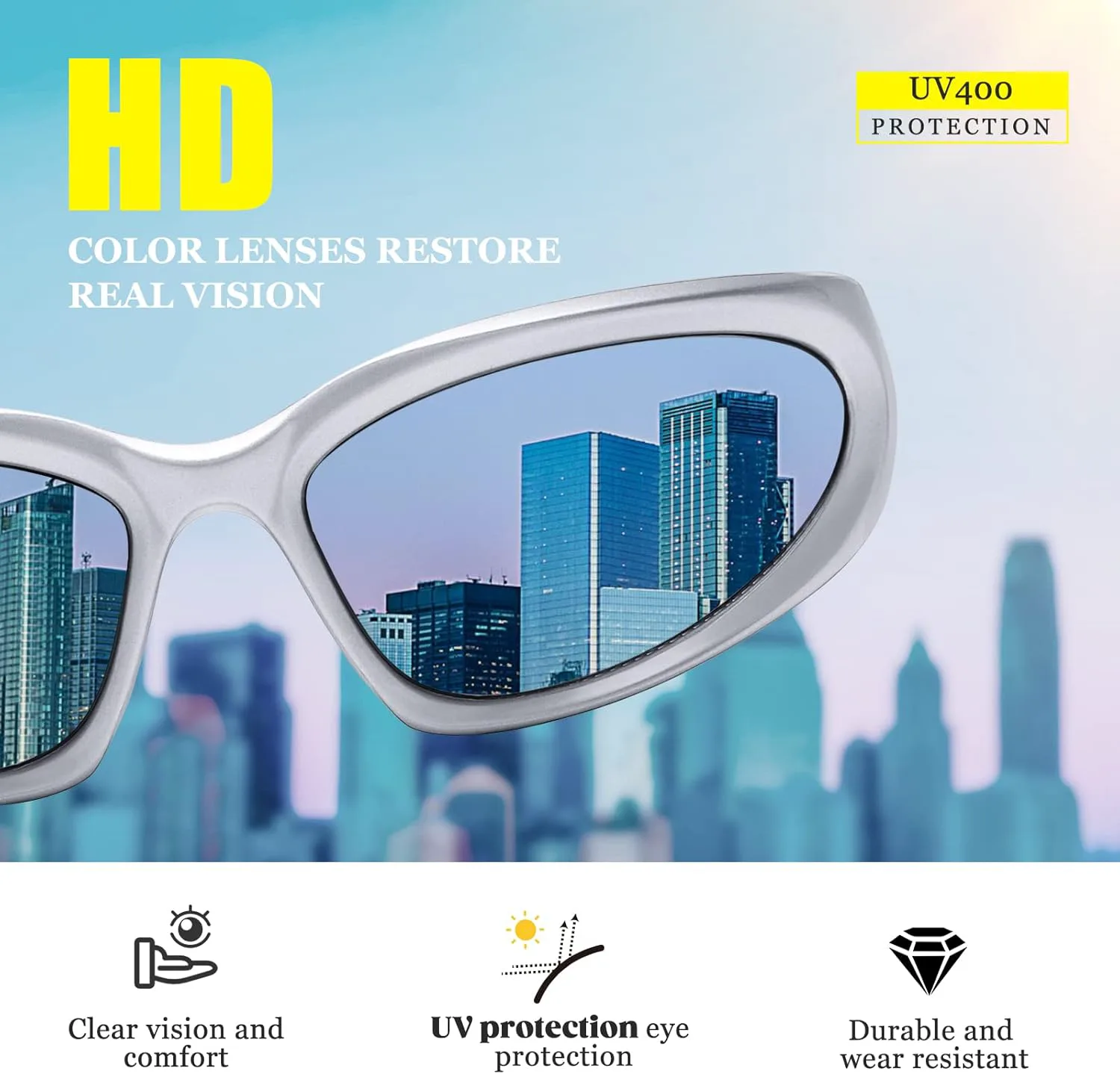 

Солнцезащитные очки JASPIN Y2K с обтекаемой формой для женщин и мужчин, серебристые, овальные, модные, спортивные, с защитой от УФ-излучения, Sliver+sliver