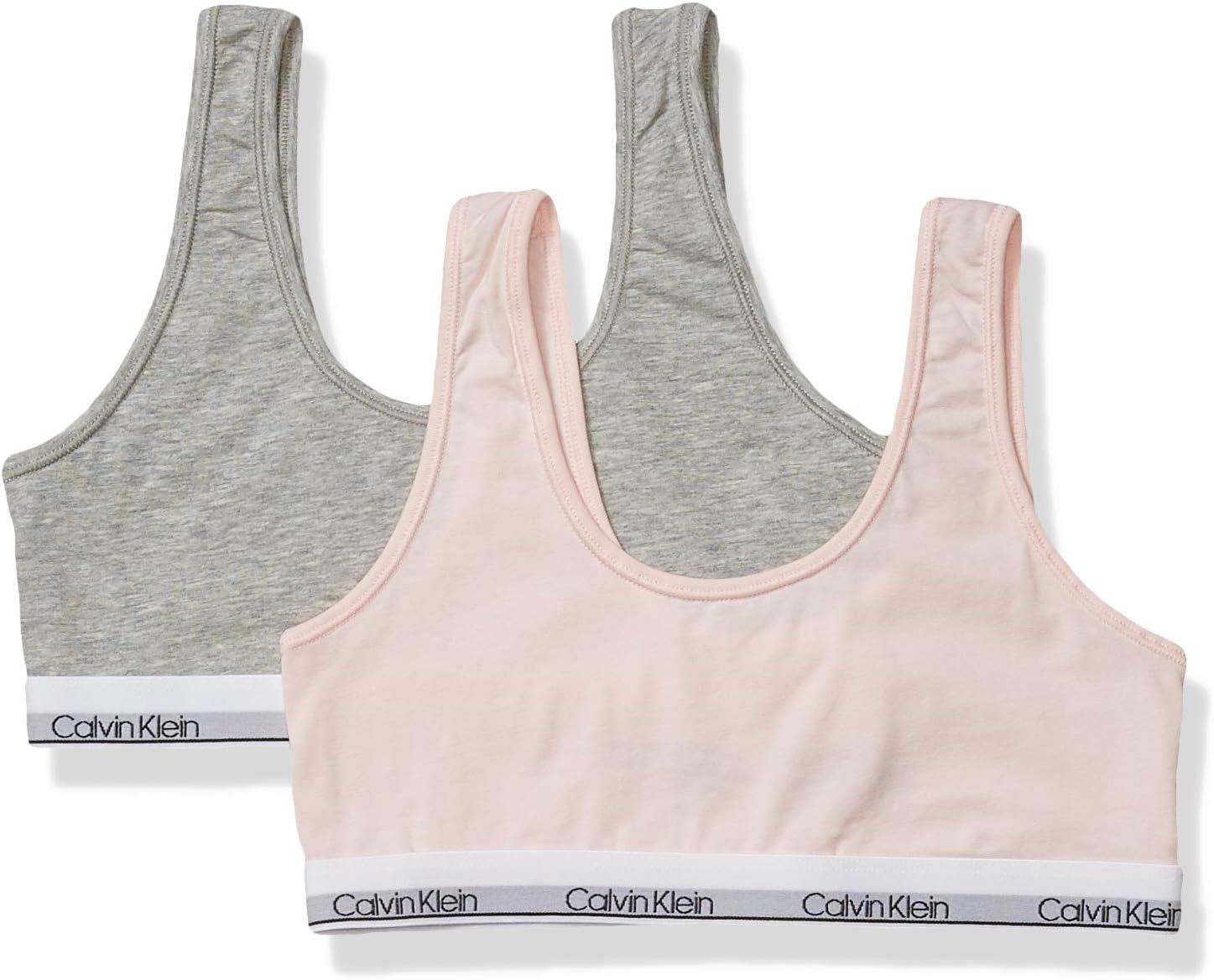 

Комплект из 2 бюстгальтеров-бралеттов Calvin Klein Girls Modern Cotton, 2 Pack - Heather Grey, Crystal Pink