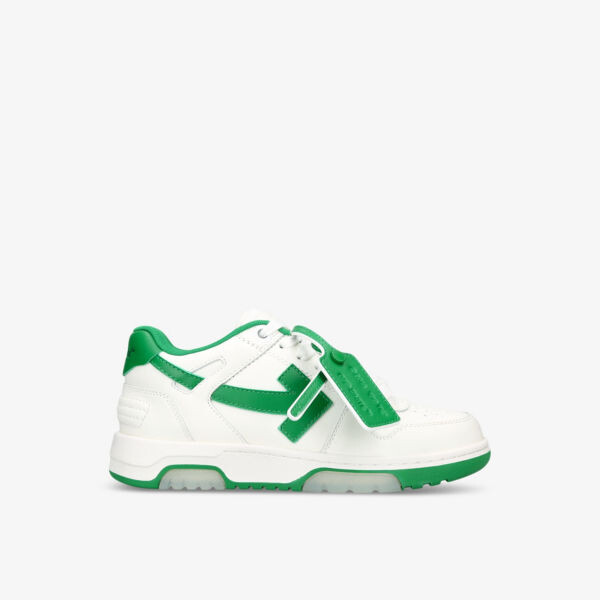 Кожаные низкие кеды ООО с вышитым логотипом Off-White, зеленый