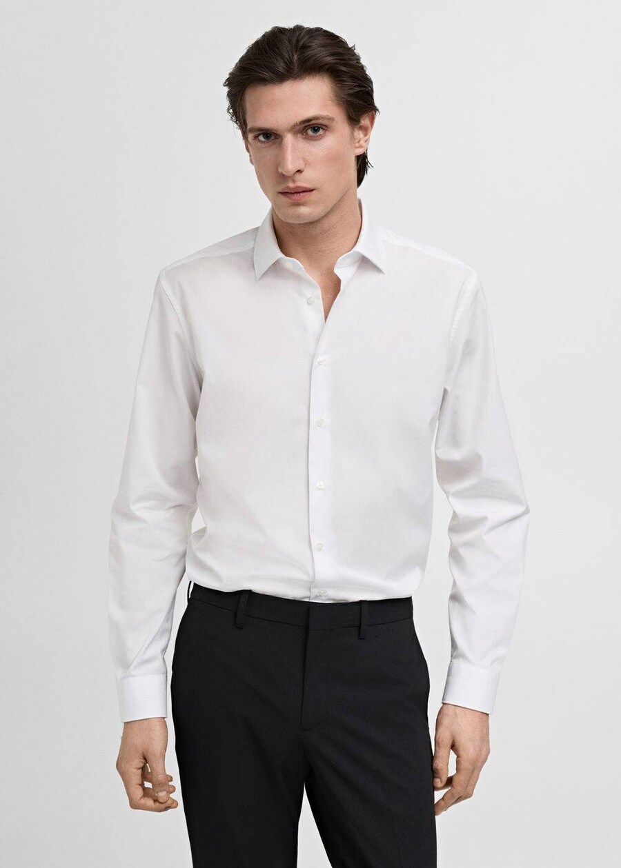 

Рубашка Slim Fit на пуговицах MANGO MAN Emeritol, White
