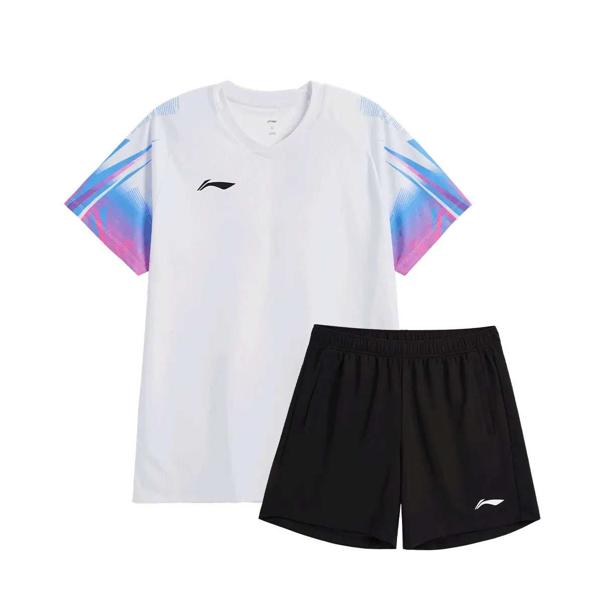 

Повседневная спортивная одежда Li Ning, унисекс, standard белый top+черный pants