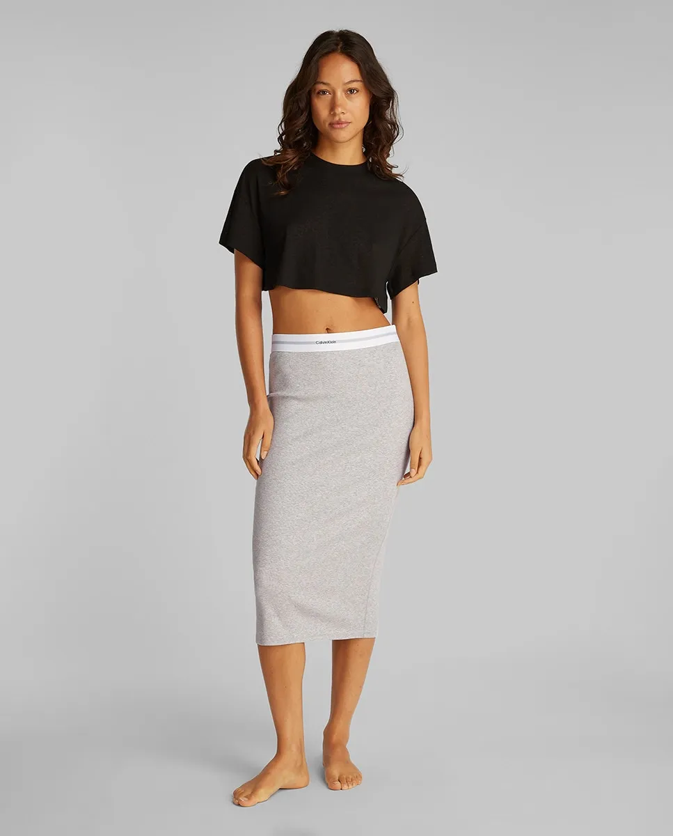 

Юбка из микрорубчика COTTON STRETCH RIB Calvin Klein, светло-серый