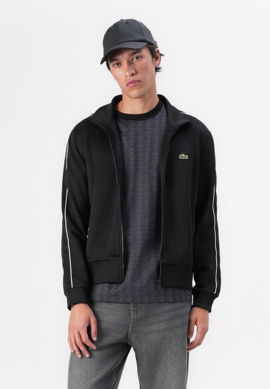 Толстовка Lacoste Zip-up sweatshirt, Black — фото 4