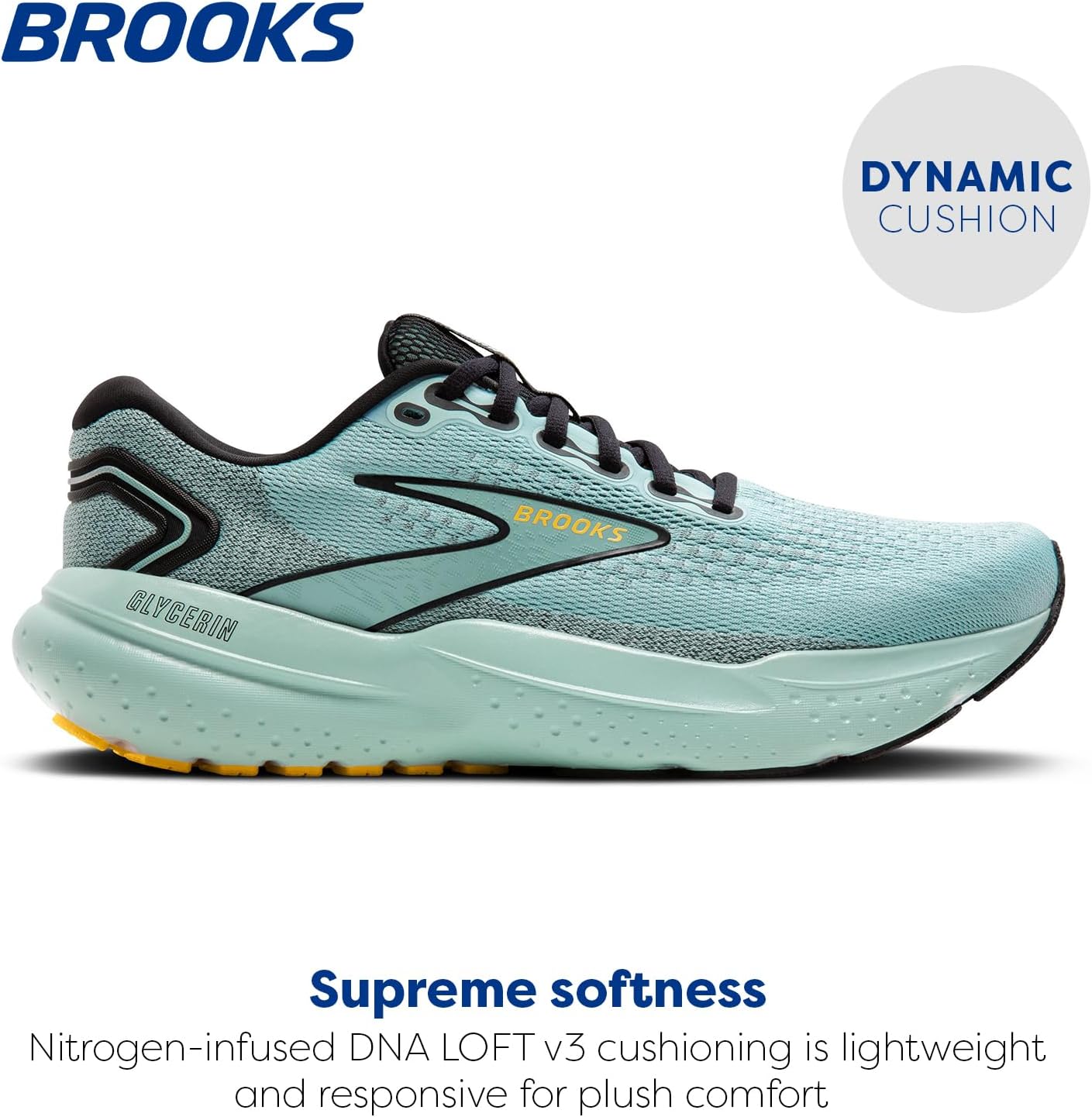 Мужские кроссовки Brooks Glycerin 21 Neutral для бега, черный/золотой — фото 2