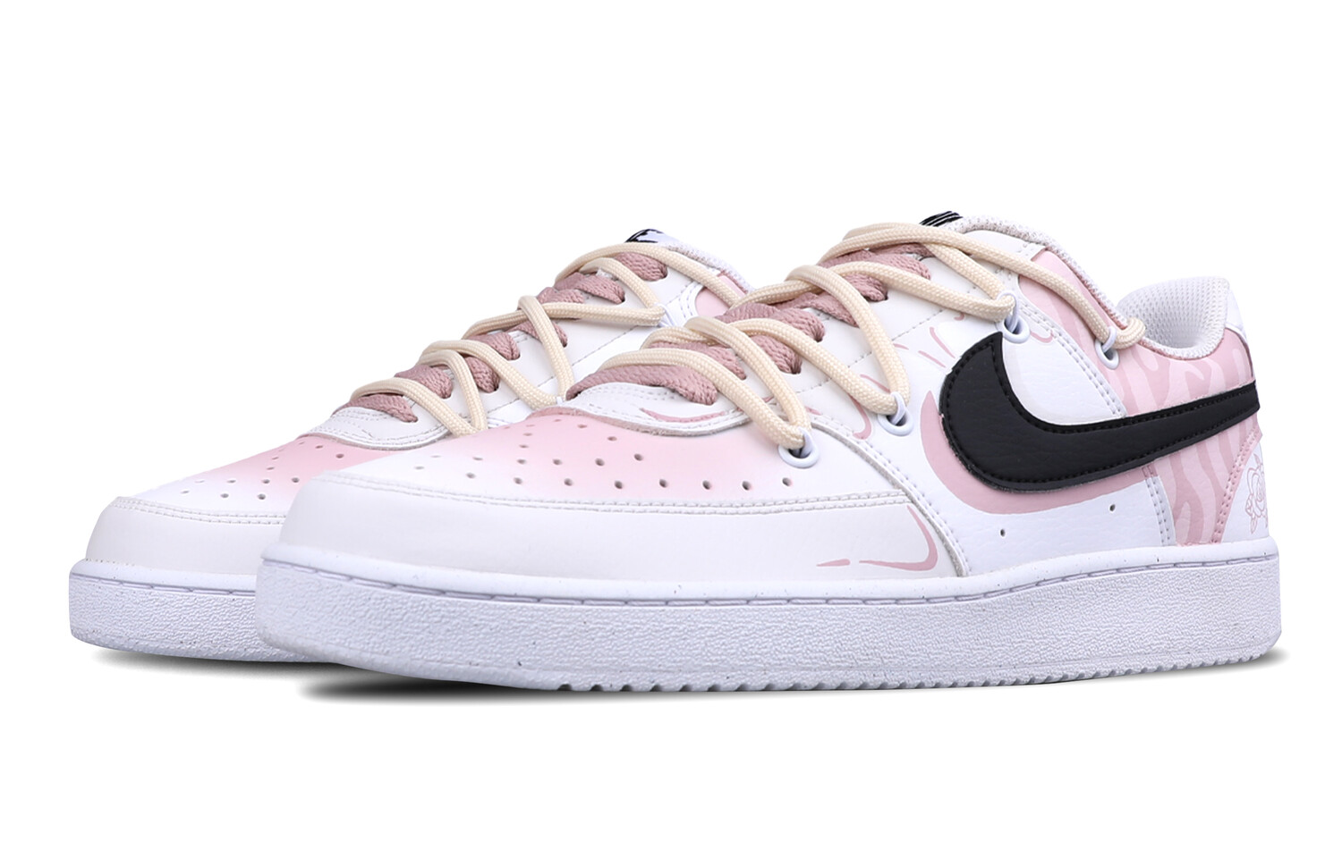 

Кроссовки Nike Court Vision 1 Skateboarding Shoes Women's Low-top PUMA White/PUMA Black/Poison Pink, белый
