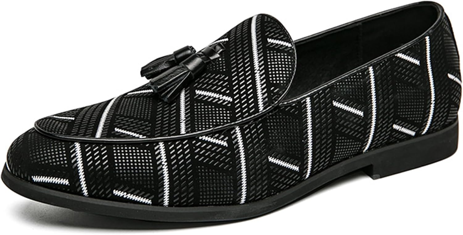 

Мужские классические лоферы с кисточками и пряжкой, удобные, с круглым носком, без застежки, с низким массивным каблуком, стильные повседневные и деловые лоферы Ghibhna, черный