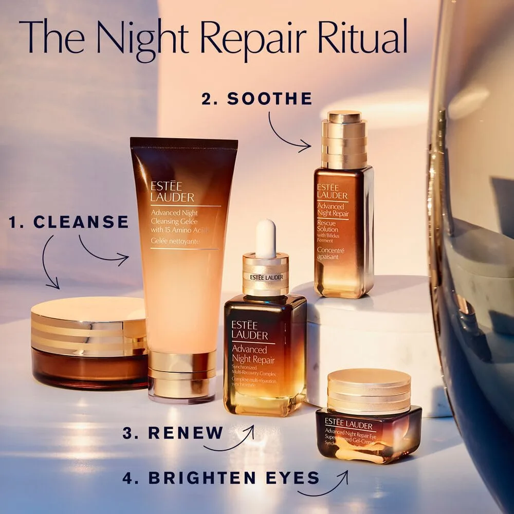 Набор для путешествий Estée Lauder Advanced Night Repair из 3 средств: очищающая пенка для лица 30 мл, сыворотка 7 мл, гель-крем для глаз 5 мл с гиалуроновой кислотой, Blue — фото 2