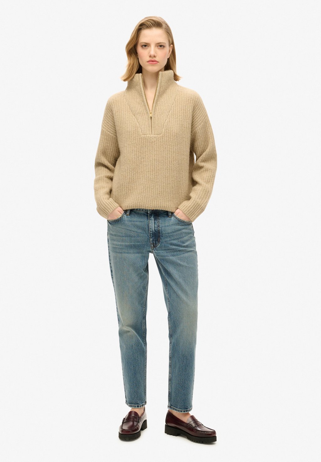 Джинсы облегающего кроя MID RISE Superdry, темно-синий — фото 2