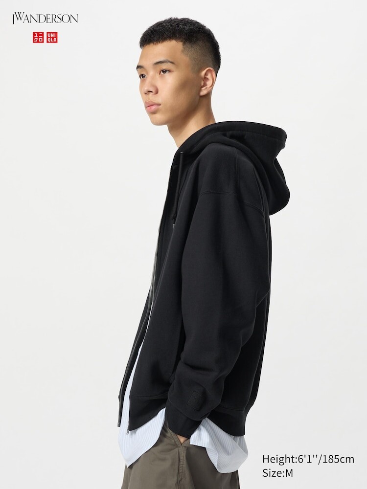 

Толстовка с капюшоном с молнией Uniqlo, цвет 09 черный