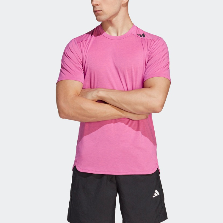 Футболка для тренировок Aeroready Hiit Color Shift Training Tee, разработанная специально для тренировок Adidas, old фуксия — фото 4