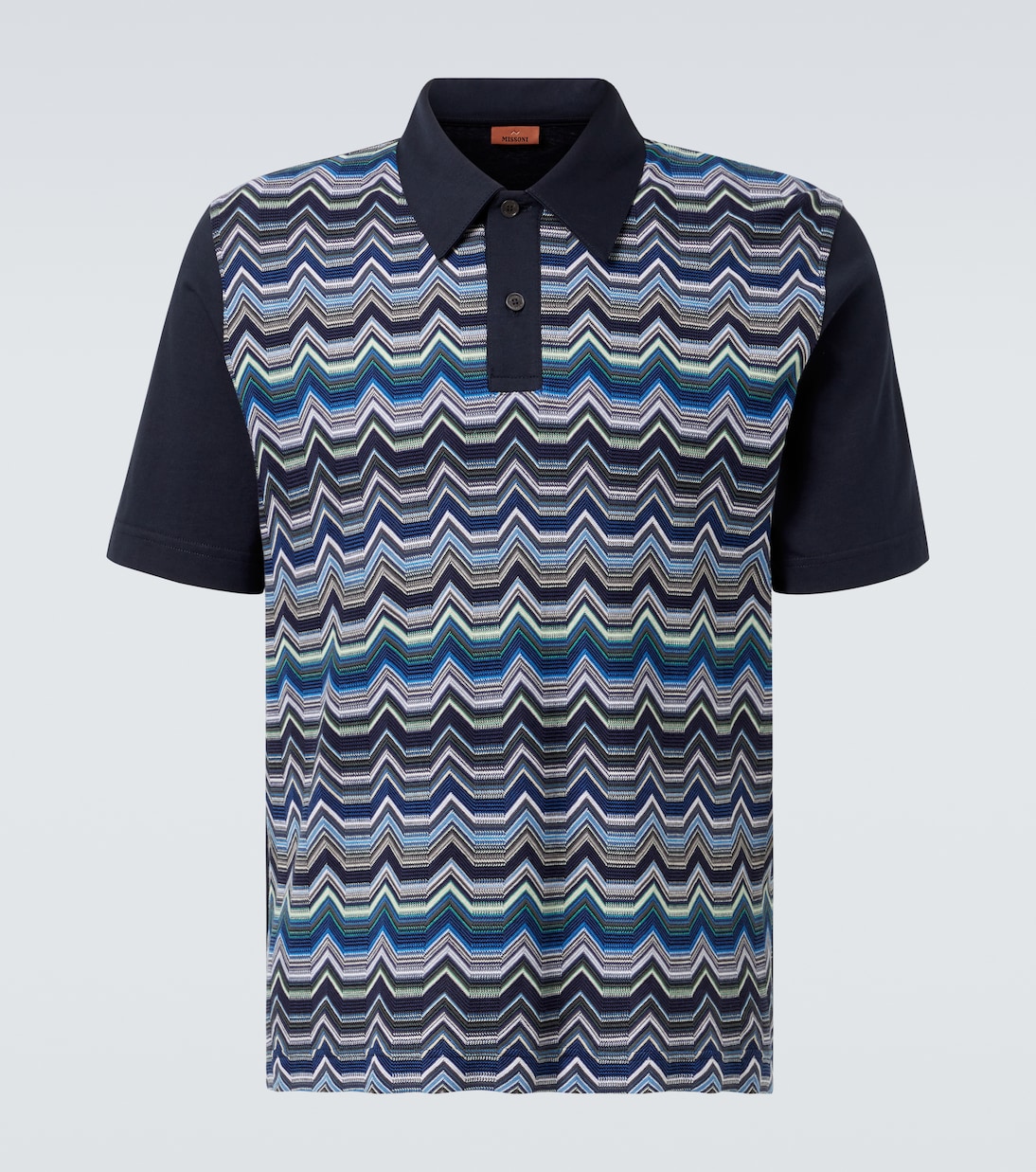 

Хлопковая поло с зигзагообразным узором Missoni, Blue navy base and blue tones