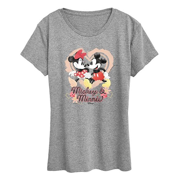 

Женская футболка с принтом Mickey & Minnie Mouse Disney, Heather Gray