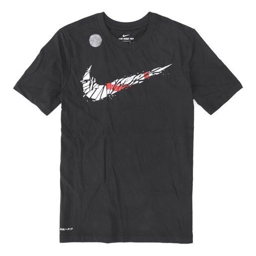 

Футболка dri-fit big swoosh basketball s t men's black Nike, черный