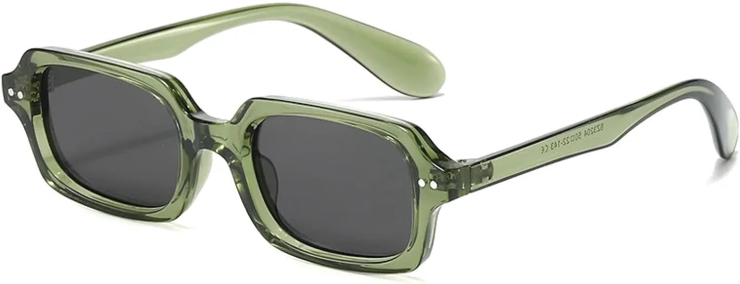 

Мужские модные солнцезащитные очки в стиле ретро с заклепками, солнцезащитные очки UV400 для женщин, гелевые очки с градиентным переходом цвета TOIPASTN, Green Grey