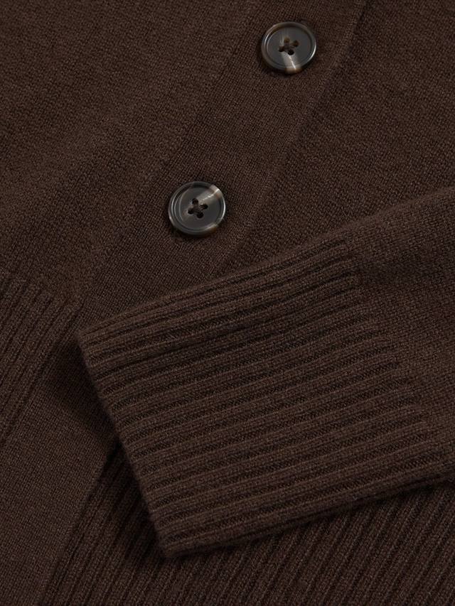 Детский кардиган Tyla из кашемировой смеси приталенного кроя Reiss, Chocolate — фото 4