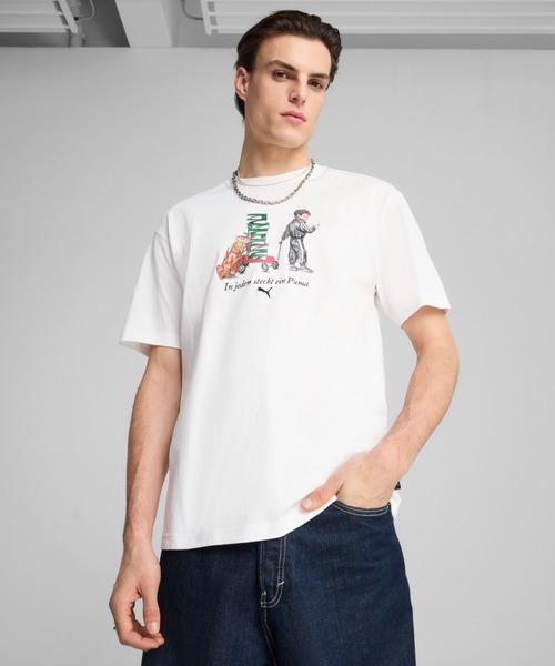 

Мужская футболка с графическим принтом PUMA, белый