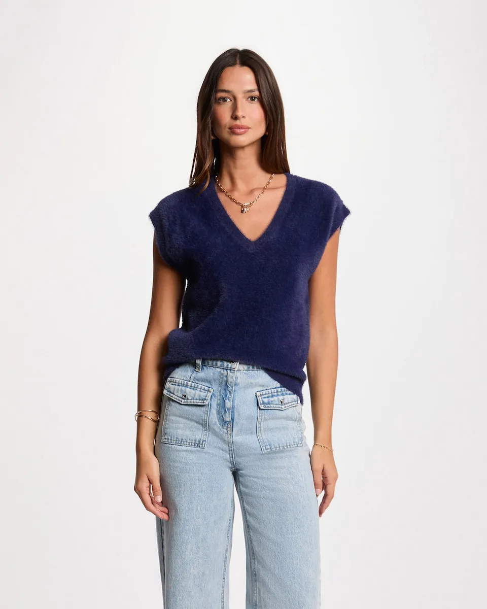 

Женский безрукавный джемпер Morgan, темно-синий