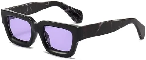 

Ретро-солнцезащитные очки 2026 года, маленькие, для женщин и мужчин, винтажные, массивные, квадратные, с толстой оправой, защита от УФ-излучения UV400 MTZJH, Purple