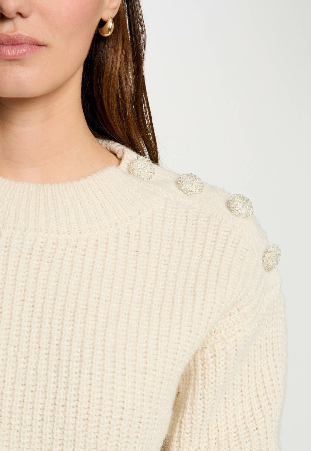 

Джемпер ROUND NECK AND BUTTONS Morgan, бежевый