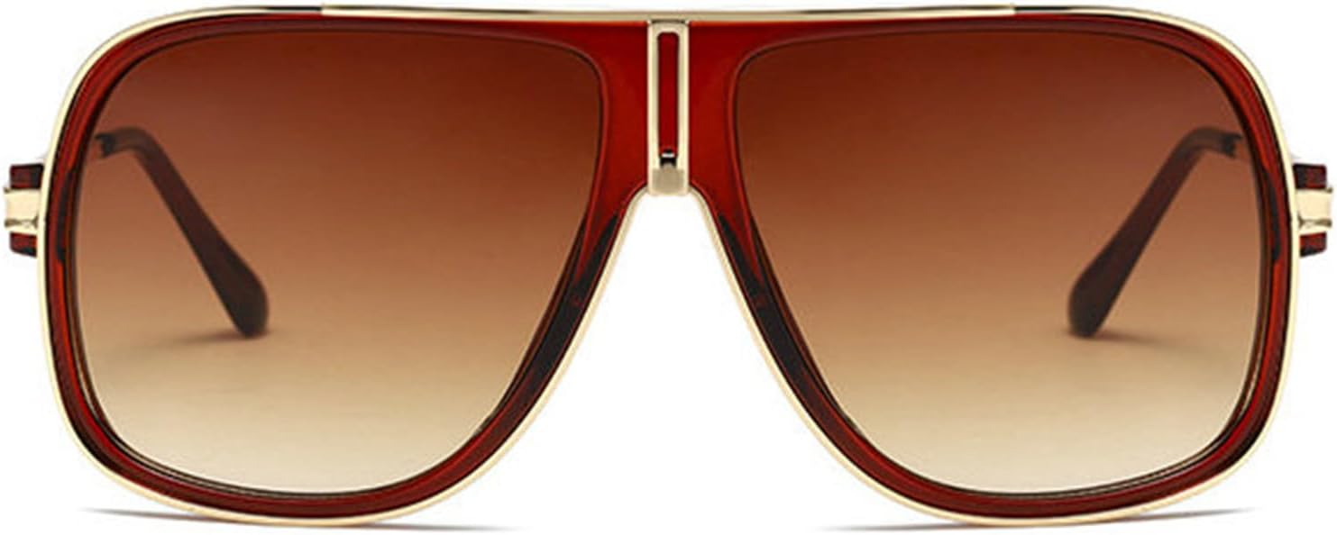 

Солнцезащитные очки Helena Retro Pilot Flat Top для женщин и мужчин, классические, увеличенного размера, в стиле 70-х и 90-х, квадратная форма, солнцезащитные очки UV400 для женщин и мужчин, C2