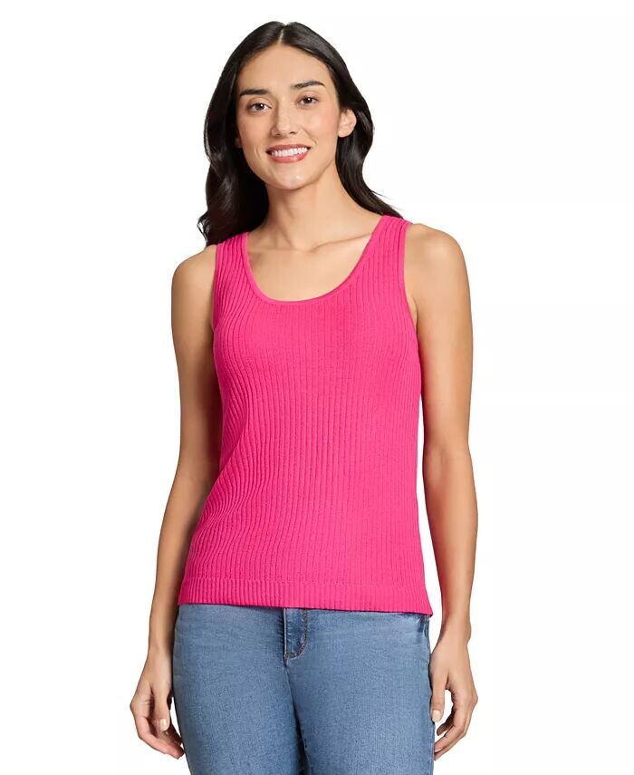 

Женская майка Sutton Ribbed с круглым вырезом Jones New York, розовый