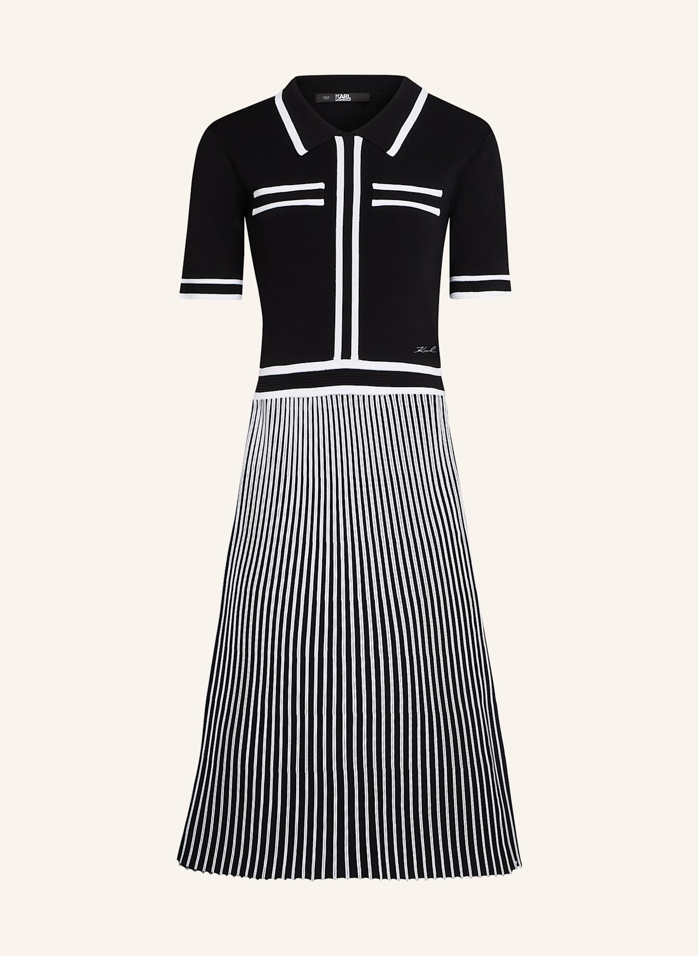 

Karl Essential плиссированное трикотажное платье Karl Lagerfeld, черный