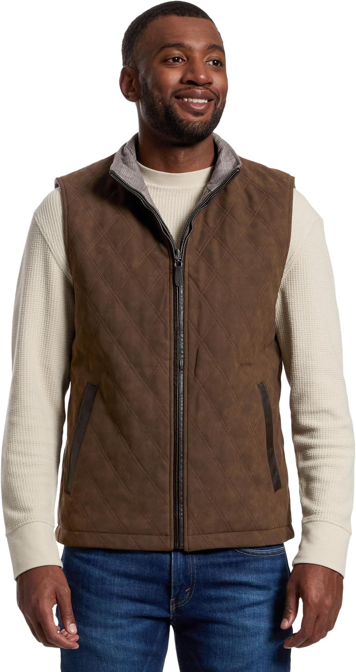 

Мужской двусторонний жилет Upton Johnston & Murphy, Light Brown/Brown Plaid