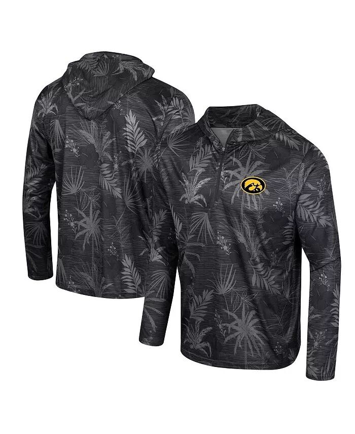 

Мужская черная легкая толстовка с капюшоном Iowa Hawkeyes Palms Printed на молнии Colosseum