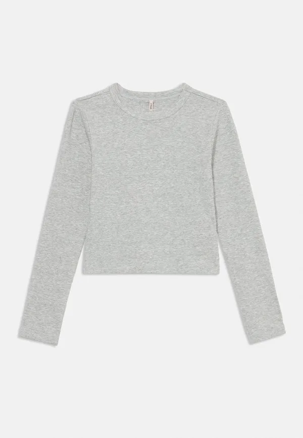 Футболка kogbina life с длинным рукавом и круглым вырезом Only Girls, Light Grey Melange — фото 3