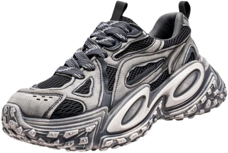 

Мужские модные спортивные кроссовки - выполнены из дышащего сетчатого материала, оснащены прочной резиновой подошвой. Толстая подошва создает эффект увеличения роста и подходит для повседневной носки на улице Fusecottc, серый