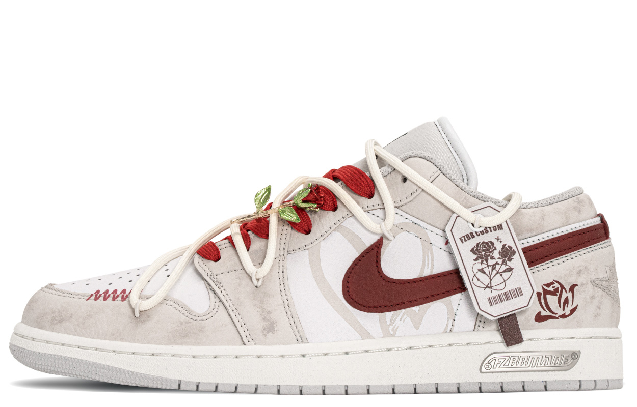 

Jordan Кроссовки Air 1 Heart Messenger Low top Vintage Basketball Shoes Unisex Red Brown