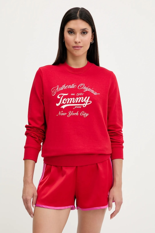 

Хлопковая толстовка Tommy Jeans, красный