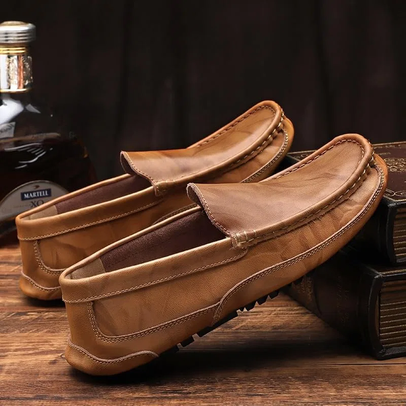 Лоферы кожаные Loafers for Men, коричневый SayfuR — фото 4