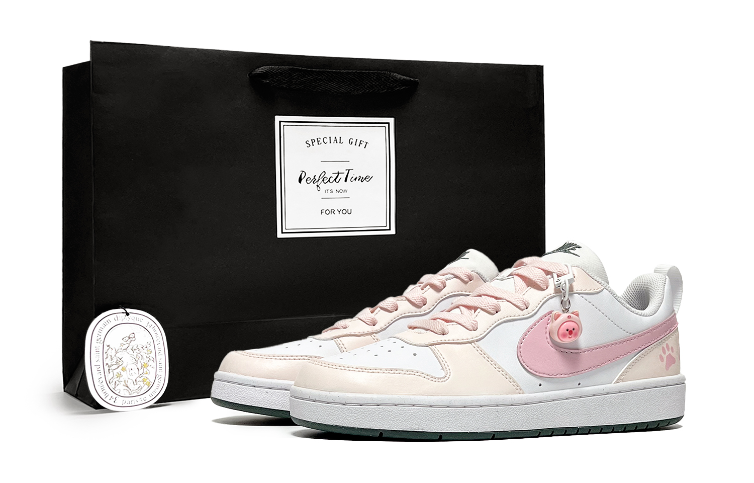 

Nike Кроссовки для скейтбординга Court Borough Sweetie Claw Shopping Bag Low Top Kids' Pink для подростков