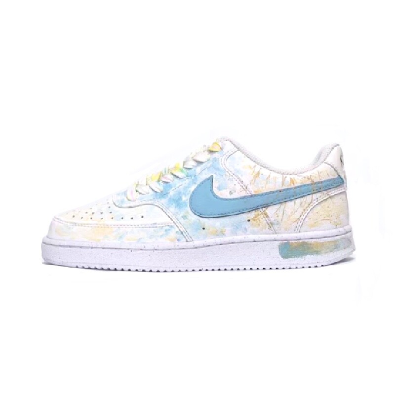 

Кроссовки Nike Court Vision 1 Skateboarding Shoes Women's Low-top White/Blue/Yellow, белый