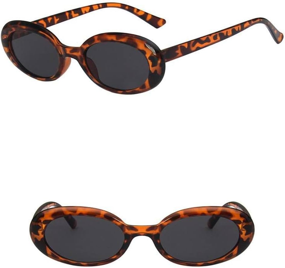 

Солнцезащитные очки LVTFCO Retro Oval Small Frame с маленькой оправой, защита от солнца, персонализированные очки «кошачий глаз», солнцезащитные очки премиум-класса, Leopard Gray