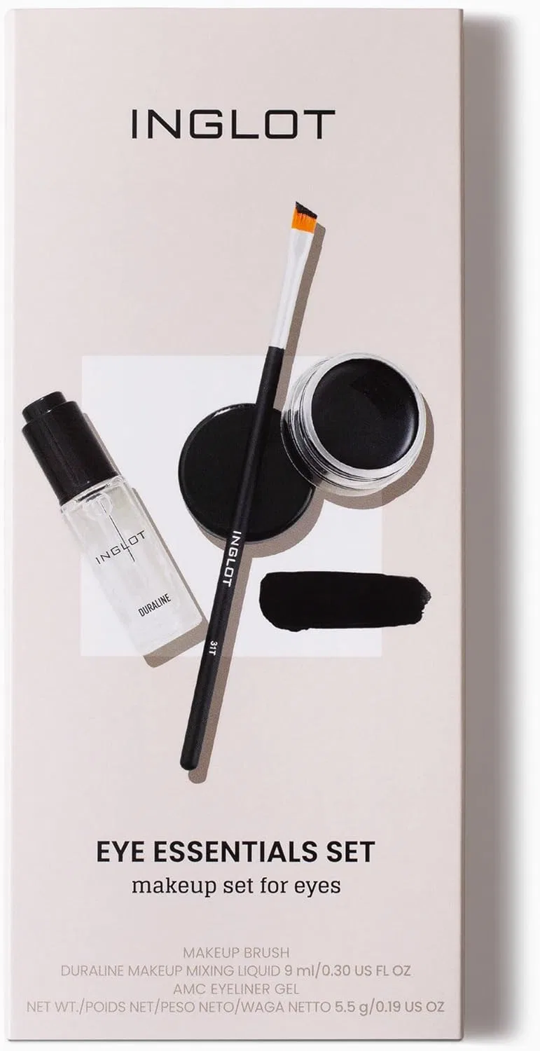 Набор для макияжа глаз Inglot: Duraline, подводка гелевая AMC 77, кисть 31T, 9мл + 5.5г — фото 2