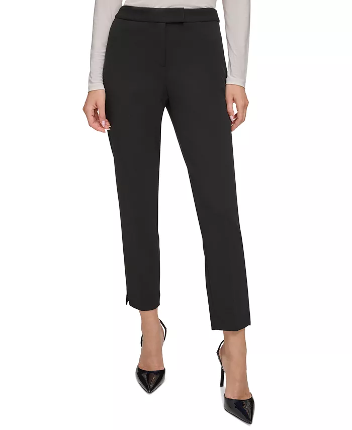

Элегантные узкие брюки Essential Slim Leg с заниженной линией низа DKNY, черный